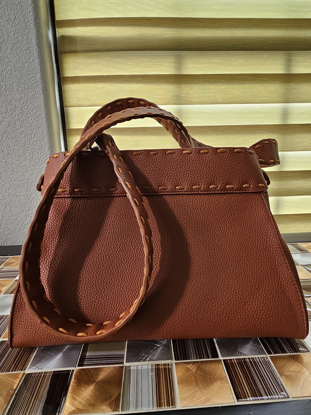 Valentino Malibu RE Satchel Bag – Cognac Brown - Picture 2 of 10